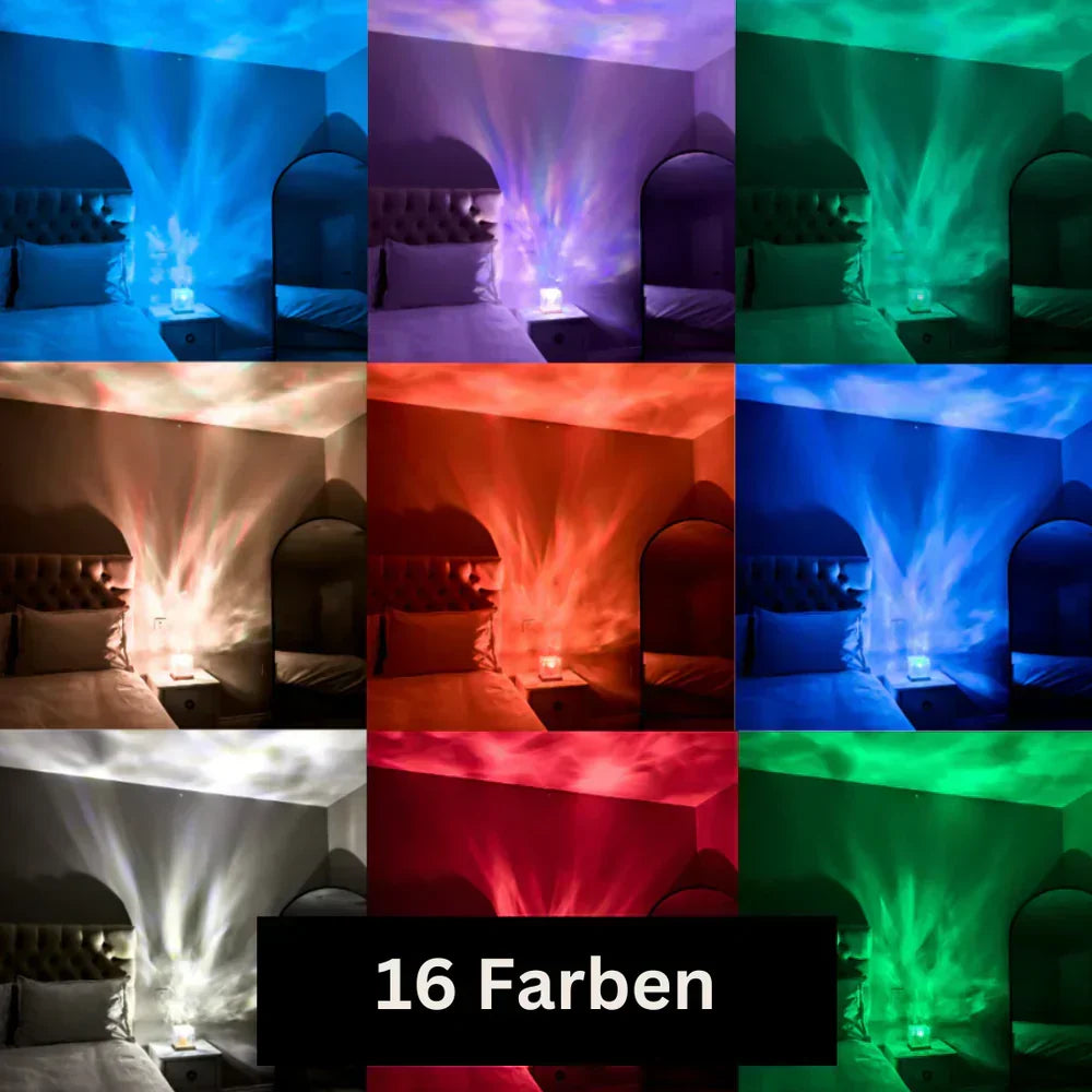 AuroraGlow Nordlyslampe med 16 Farver LED Stemningslampe med Fjernbetjening