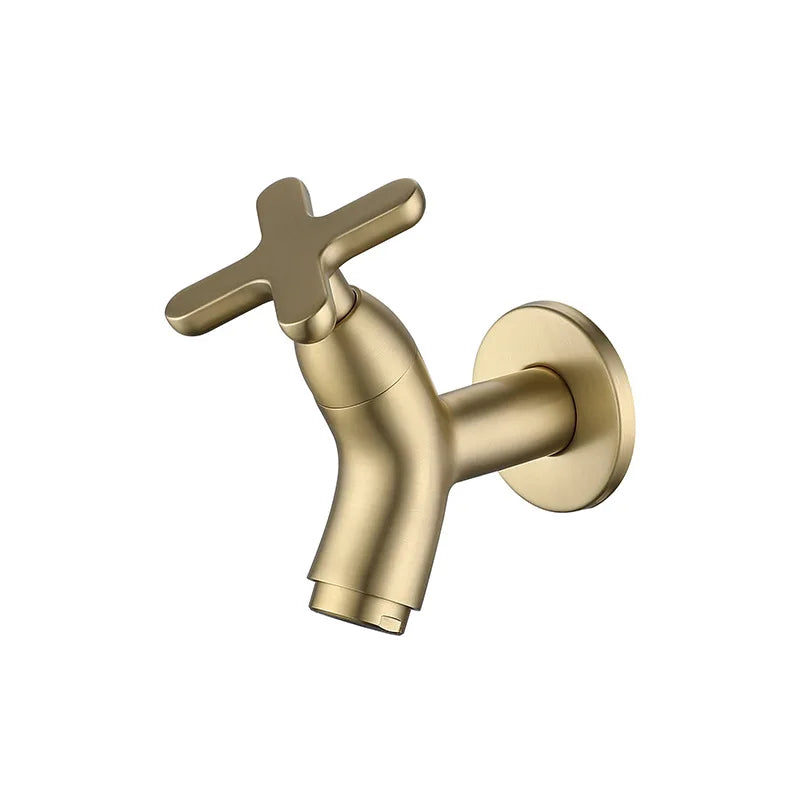 BrassFlow Væghængt Koldtvandshane i Massiv Messing med Ergonomisk Greb