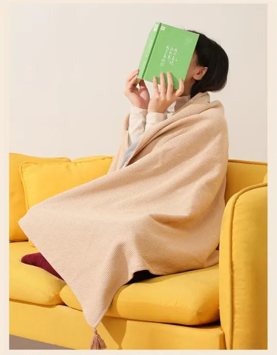 CozyHeat Bærbart Elektrisk Tæppe med USB, Genopladeligt og Blødt Fleece