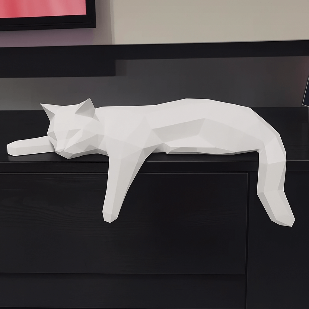 GeoCat abstrakt kattefigur, skulptur og boligdekoration i moderne elegant design