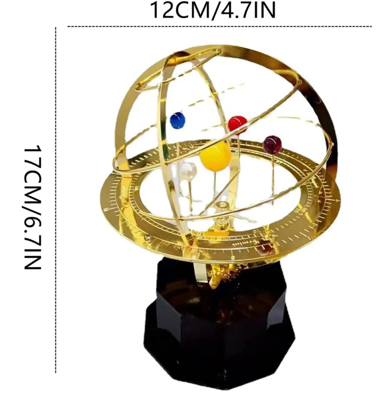 Grand Orrery solsystemmodel i metal med planetdisplay og drejemekanisme