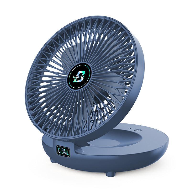 Mini sammenklappelig ventilator med genopladeligt batteri, justerbar og støjsvag