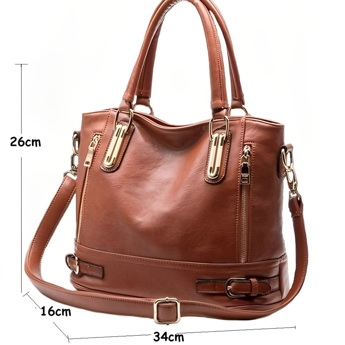 Sophie Crossbodytaske i Vintage PU-Læder Klassisk Elegant Skuldertaske