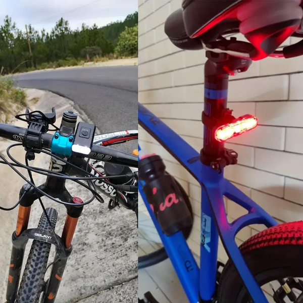 USB Genopladeligt LED Cykellygtesæt med Vandtæt Høj Lysstyrke