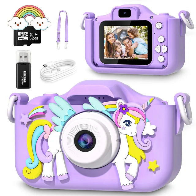 Unicorn Børnekamera med 32GB SD Kort HD Foto og Video