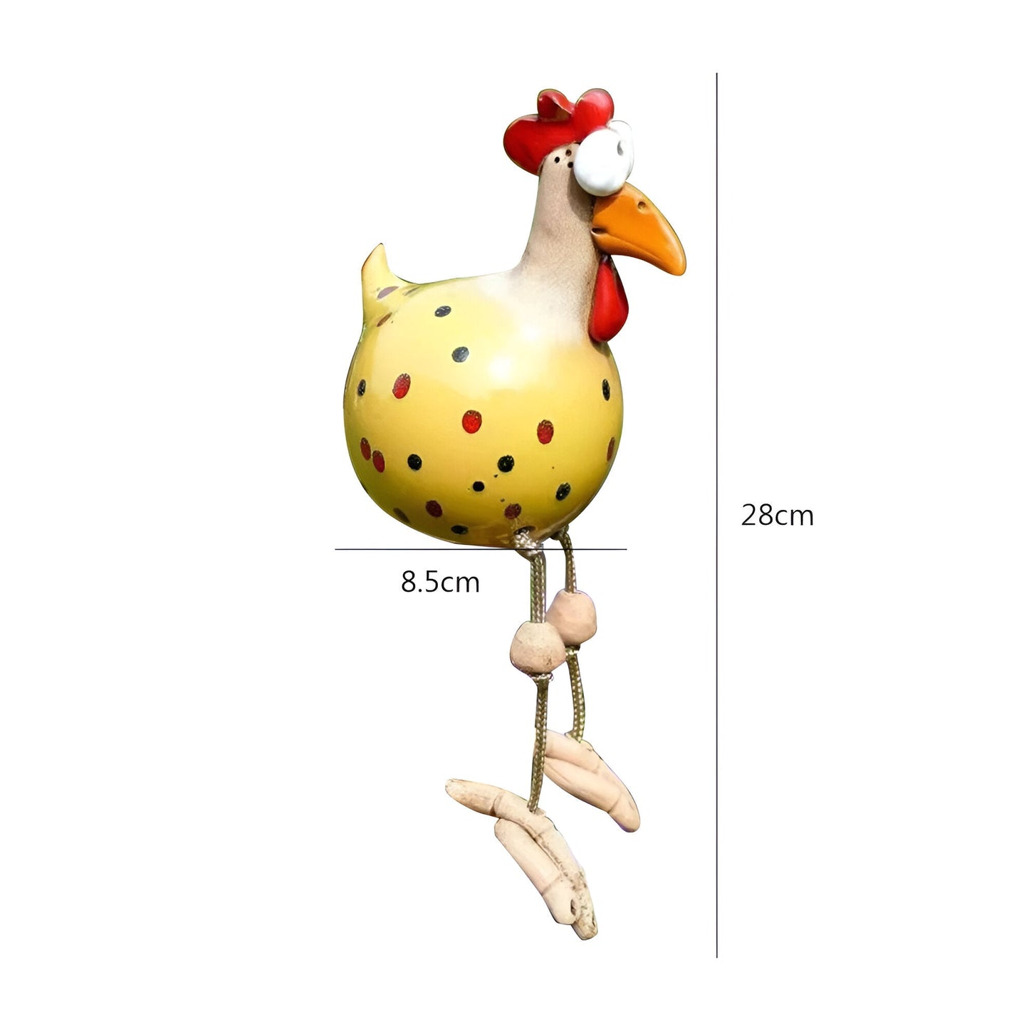Whimsy Hanehavestatue med Store Øjne og Vejrbestandigt Design