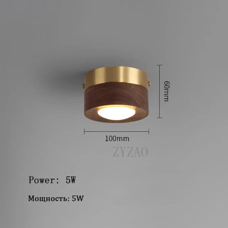 WoodenGlow Loftlampe i Valnøddetræ med LED Spot