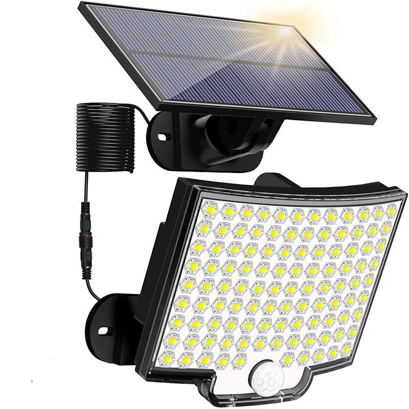 106 LED Solcelle Væglampe med Bevægelsessensor og Vandtæt Udendørs Belysning