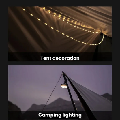 Oprullelig LED Campinglampe 10 m – USB Opladelig Vandtæt