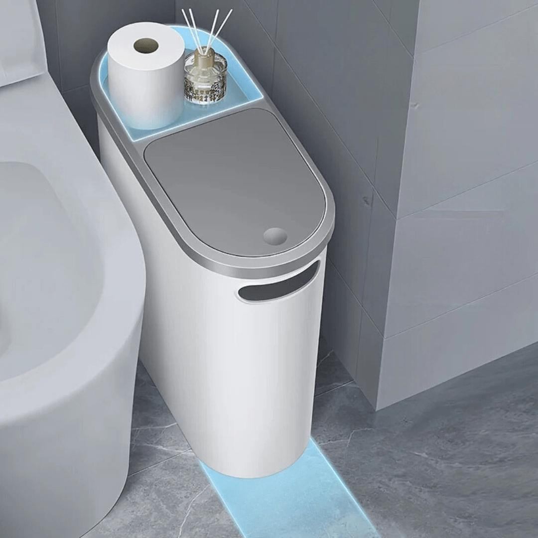 10 L Affaldsspand med Lydløs Lukning Slankt Pladsbesparende Design
