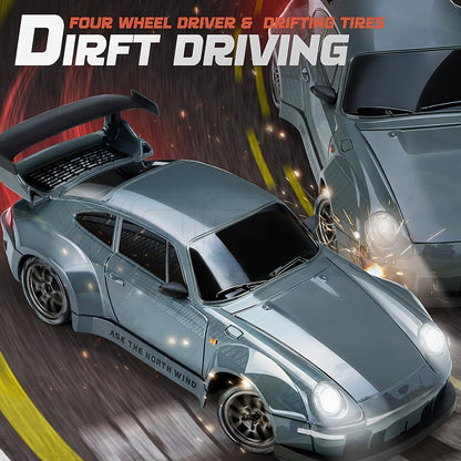 1:24 RC Driftbil med LED-Hjul og Genopladeligt 4WD-Racersystem