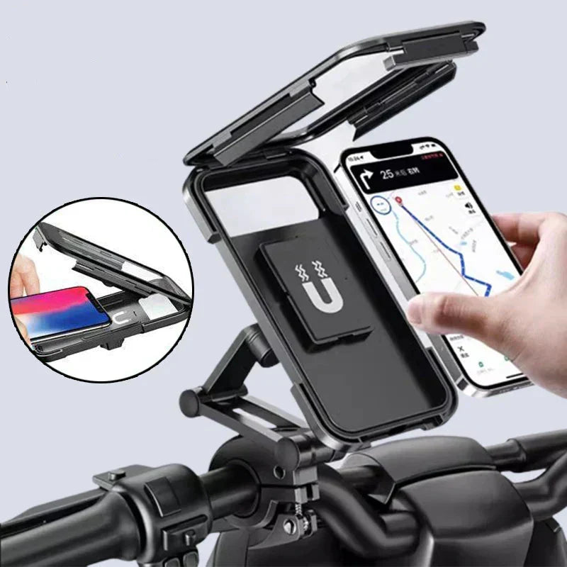 Vandtæt cykeltelefonholder med 15W powerbank og USB-opladning