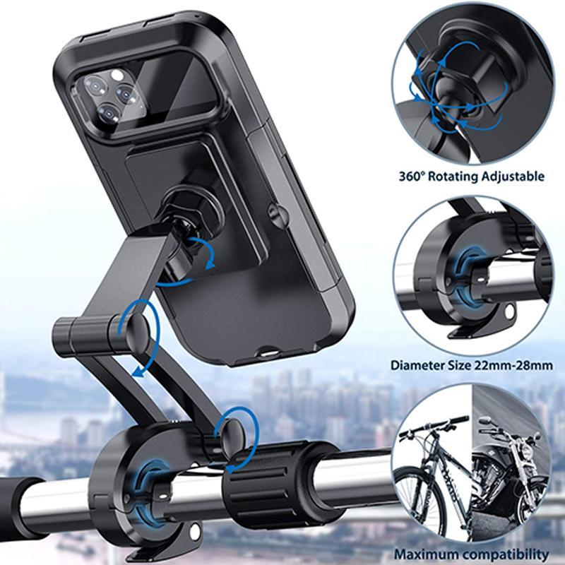 Vandtæt cykeltelefonholder med 15W powerbank og USB-opladning