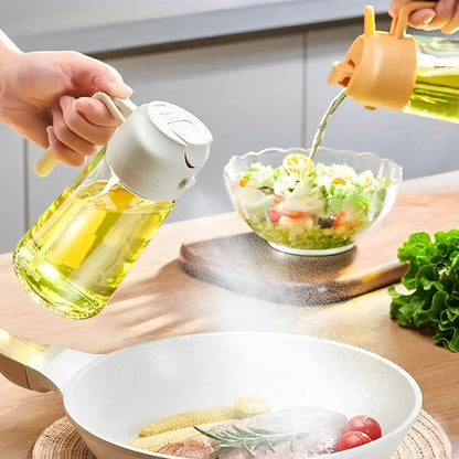 2-i-1 Oliesprayer og Oliekande – 500 ml til Madlavning og Grill