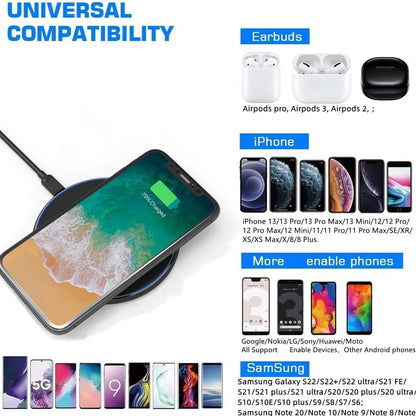 30 W Hurtig Trådløs Oplader med USB-C