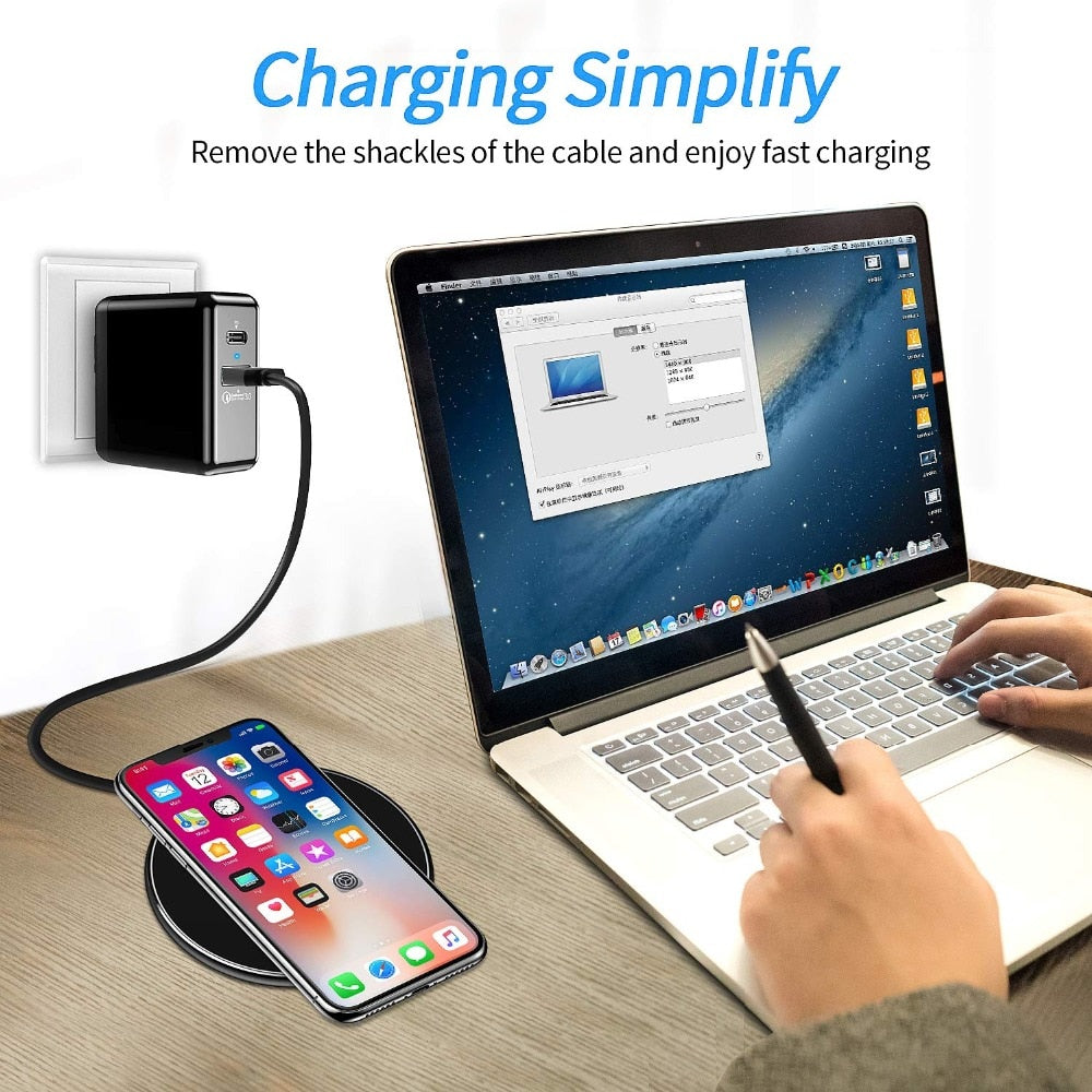 30 W Hurtig Trådløs Oplader med USB-C