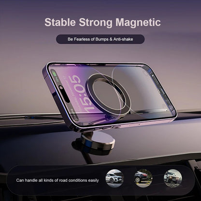 360° Sammenfoldelig Magnetisk Mobilholder til Bil med Justerbar Montering