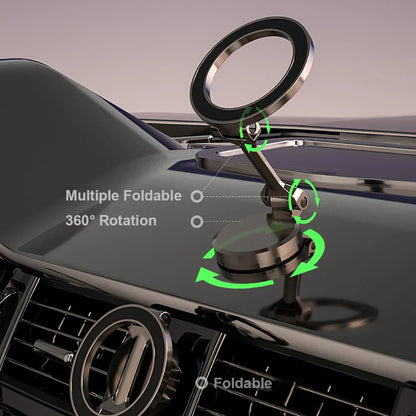 360° Sammenfoldelig Magnetisk Mobilholder til Bil med Justerbar Montering
