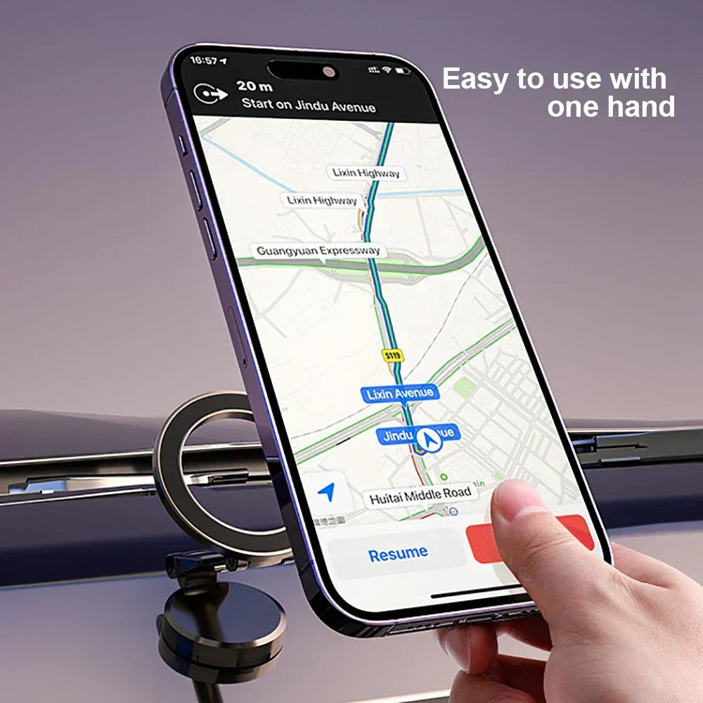 360° Sammenfoldelig Magnetisk Mobilholder til Bil med Justerbar Montering