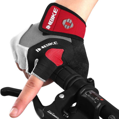 3D gelpolstrede cykelhandsker med åndbart materiale, halvfingre og skridsikkert greb