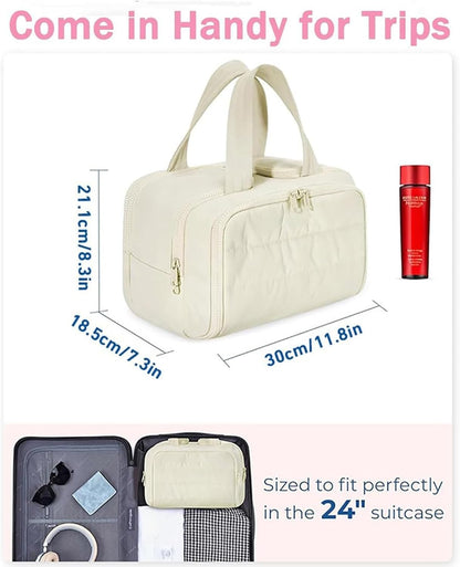 4-i-1 Puffy Toilettaske til Kvinder – Stor Organizer til Makeup og Hudpleje