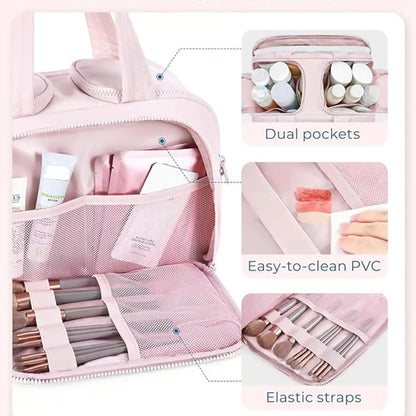 4-i-1 Puffy Toilettaske til Kvinder – Stor Organizer til Makeup og Hudpleje