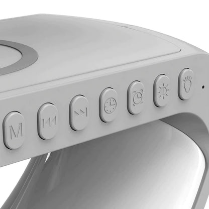 4 in 1 Smart Alarm Clock with Mood Light Speaker and Wireless Charger