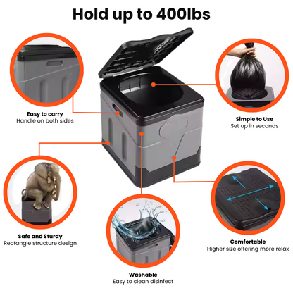 Sammenklappeligt Campingtoilet – Ideelt til Camping, Festivaler og Rejser