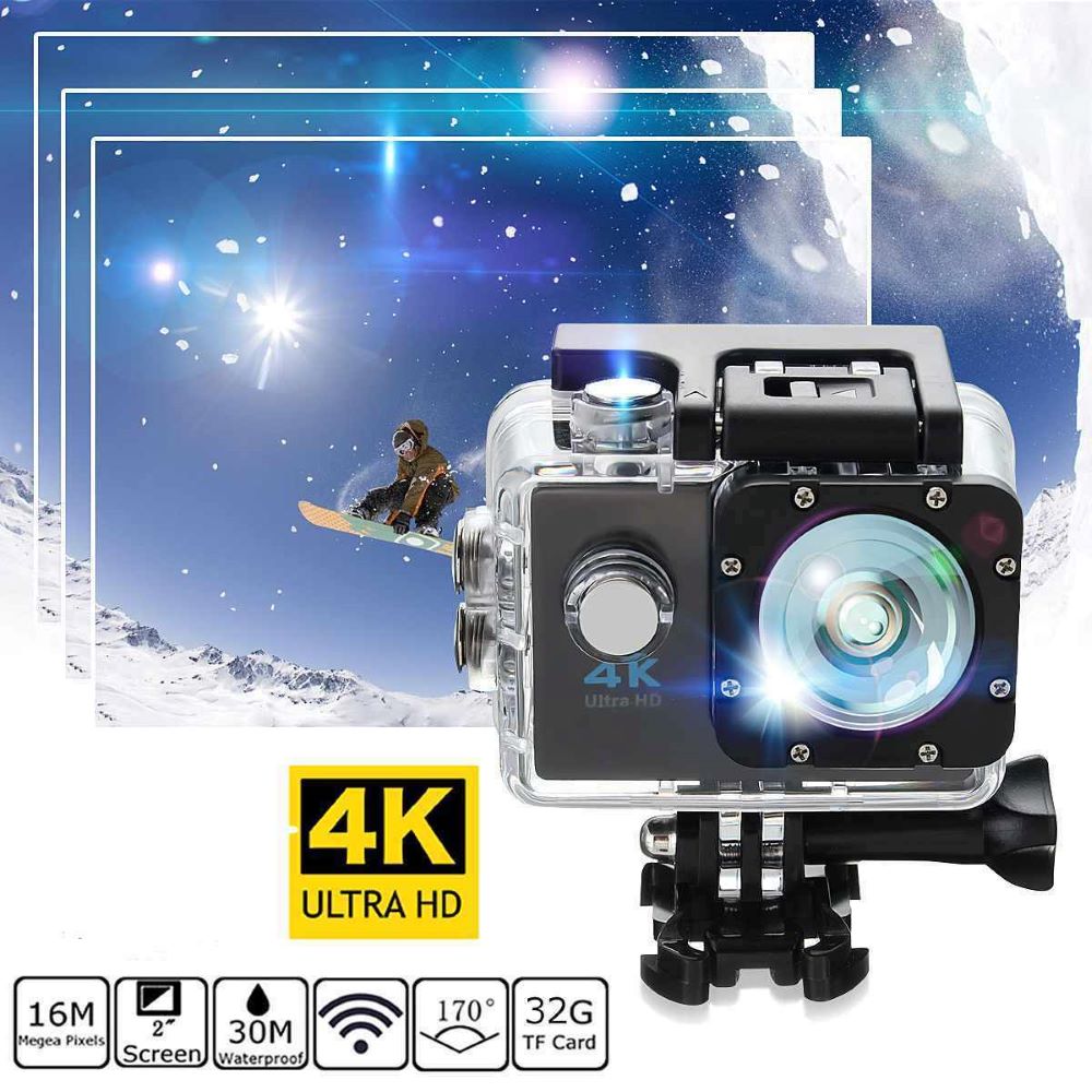 4K Ultra HD Actionkamera med Vandtæt Etui og WiFi