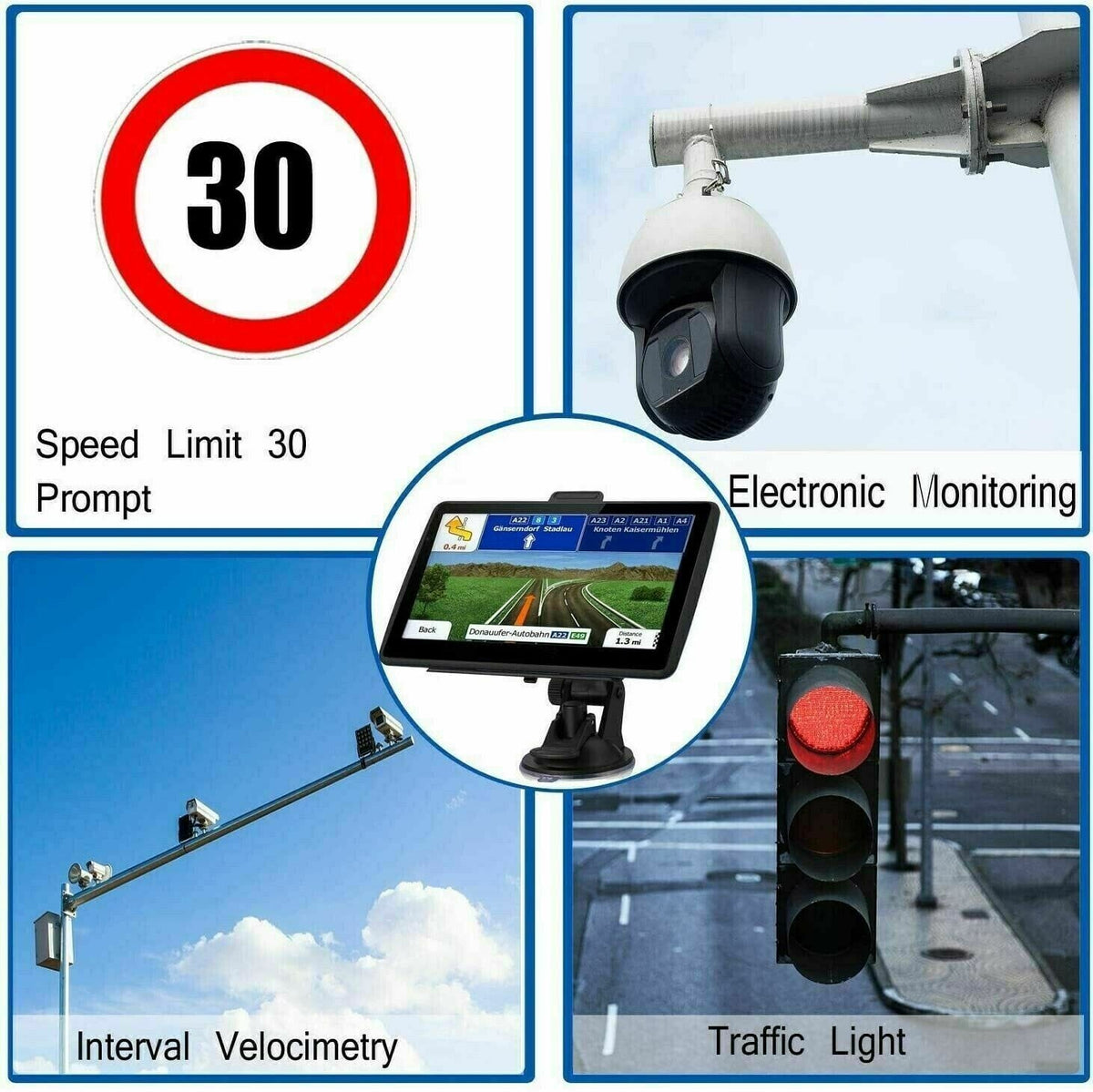 7" GPS Navigation til Bil og Lastbil – Opdateret 2026 GPS Navigationssystem