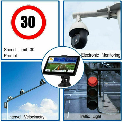 7" GPS Navigation til Bil og Lastbil – Opdateret 2026 GPS Navigationssystem