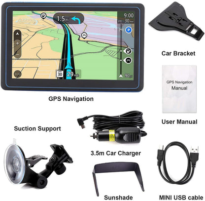 7" GPS Navigation til Bil og Lastbil – Opdateret 2026 GPS Navigationssystem