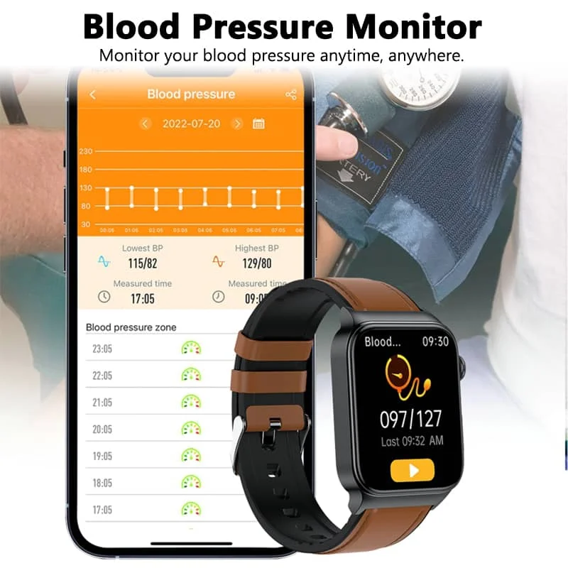 Avanceret smartwatch til sundhedsovervågning med EKG