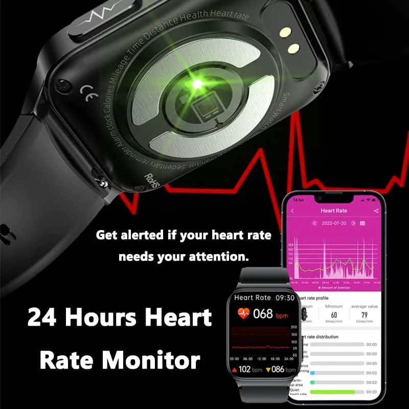 Avanceret smartwatch til sundhedsovervågning med EKG