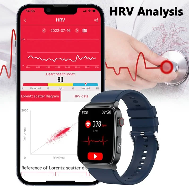 Avanceret smartwatch til sundhedsovervågning med EKG