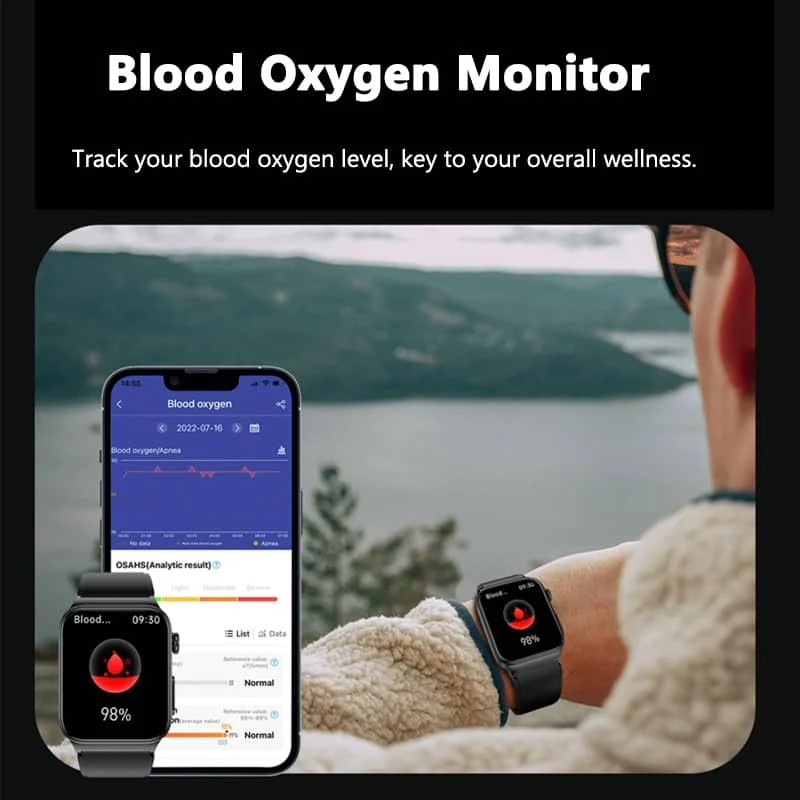 Avanceret smartwatch til sundhedsovervågning med EKG