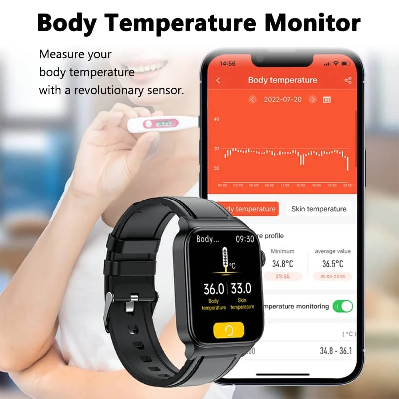 Avanceret smartwatch til sundhedsovervågning med EKG