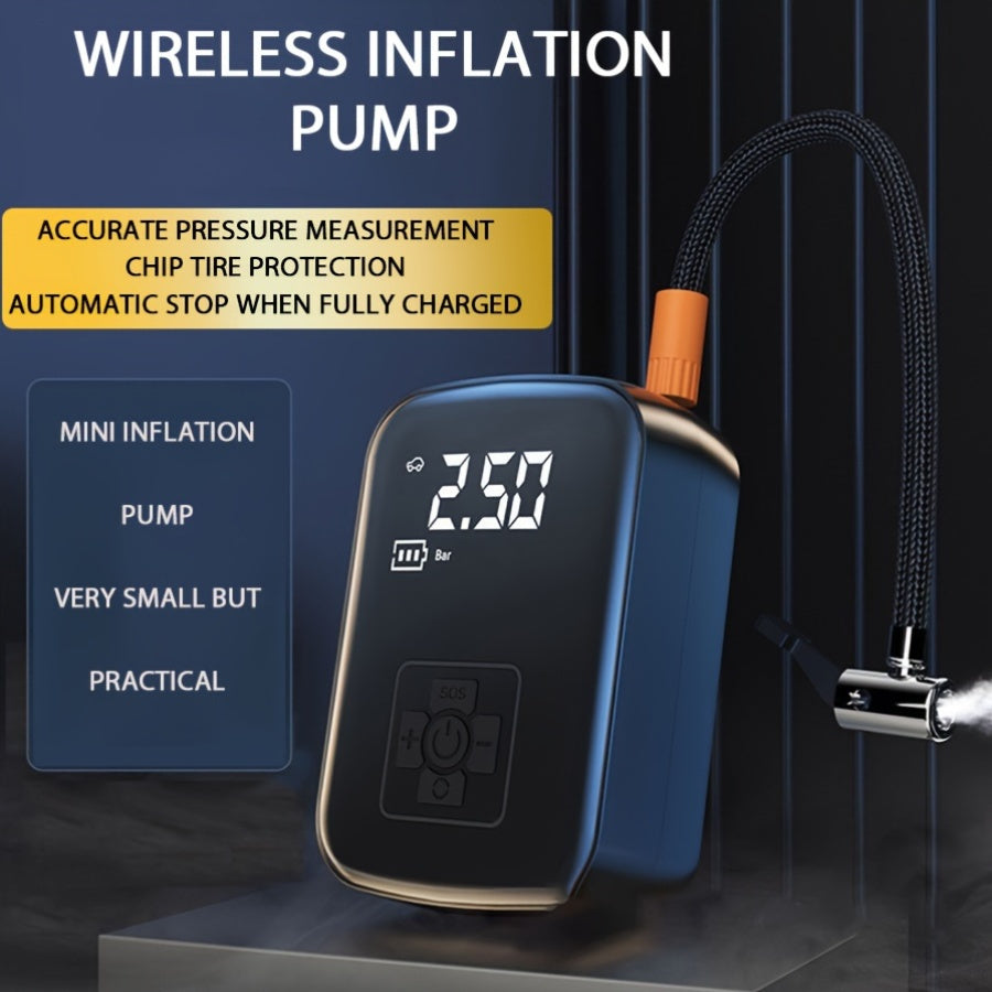 AirPump Pro Bærbar Luftkompressor med Digitalt Display og LED-Lys