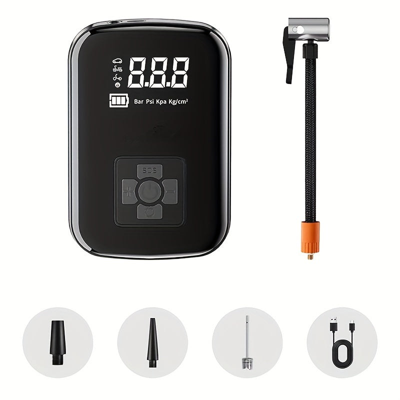 AirPump Pro Bærbar Luftkompressor med Digitalt Display og LED-Lys