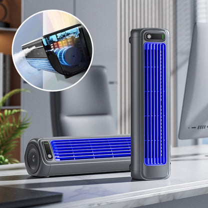 AirWave bærbart genopladeligt klimaanlæg med mini-køleblæser og 12 timers batteritid