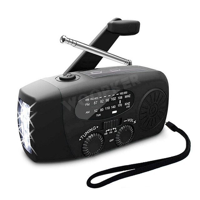 Alt-i-Én Nødradio med Solceller & Powerbank
