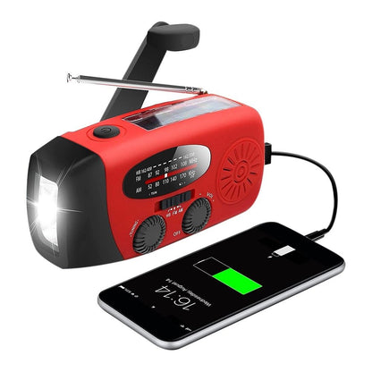 Alt-i-Én Nødradio med Solceller & Powerbank
