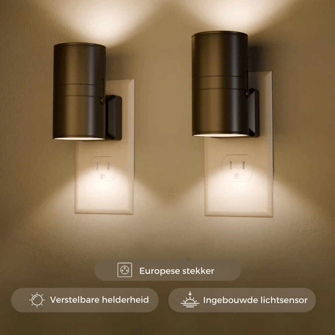 Alova LED Stik-i-væggen Lampe med Dæmpning og Sensor til Gang, Soveværelse og Trappe