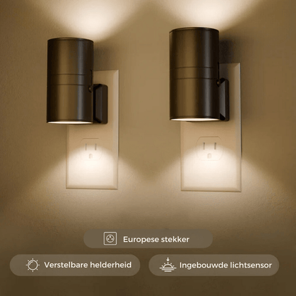 Alova LED Stik-i-væggen Lampe med Dæmpning og Sensor til Gang, Soveværelse og Trappe