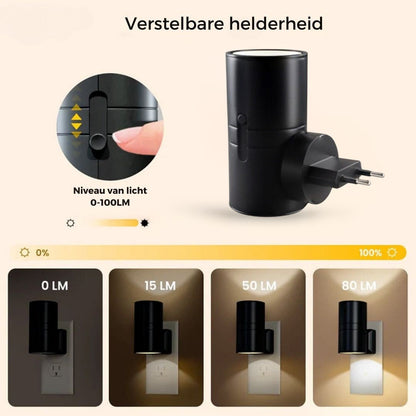 Alova LED Stik-i-væggen Lampe med Dæmpning og Sensor til Gang, Soveværelse og Trappe