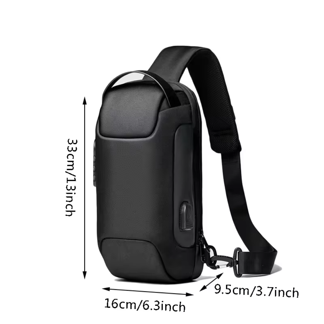 Tyverisikret crossbody taske med USB-opladningsport