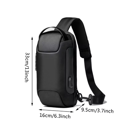 Tyverisikret crossbody taske med USB-opladningsport