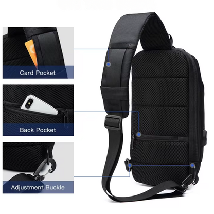 Tyverisikret crossbody taske med USB-opladningsport