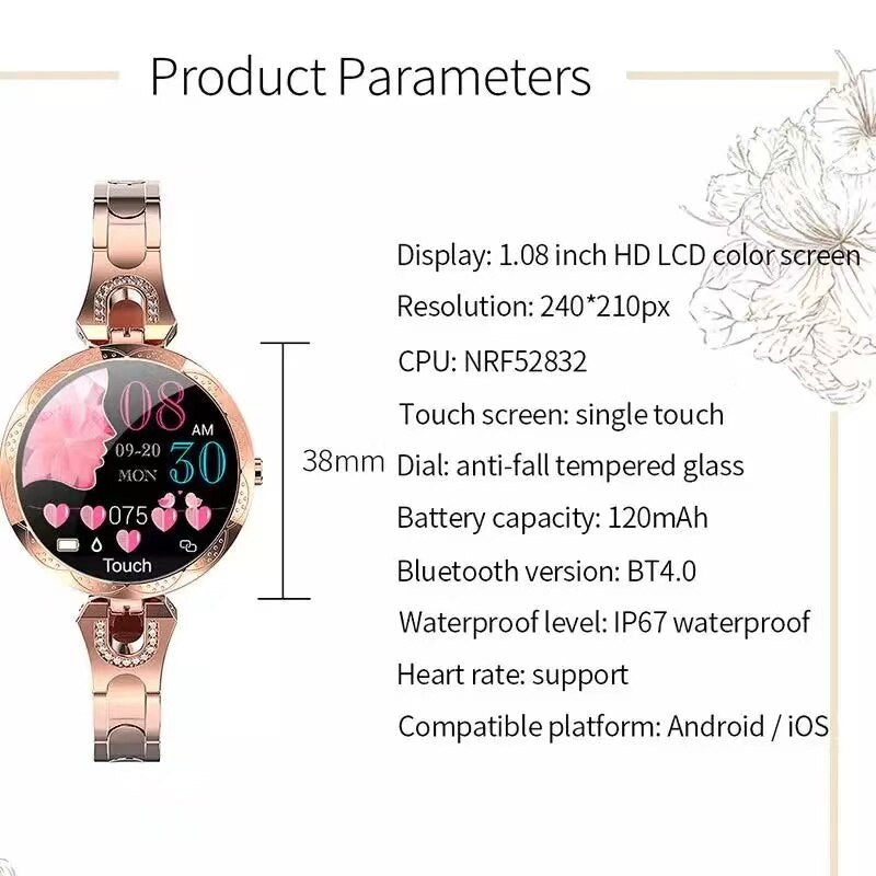 AquaFit Vandtæt Fitness Smartwatch til Kvinder