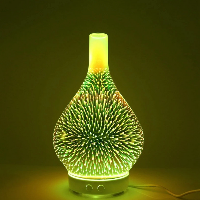 AromaBurst 3D Glas Aroma Diffuser med LED-Lys til Æteriske Olier